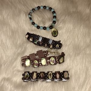 Saints, religious stretch bracelets